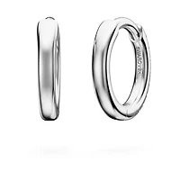 Eternity hoop earrings, Lab-grown diamonds 0.1 ct tw, Round shape, Small, 14K white gold by SWAROVSKI