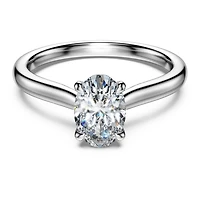 Eternity solitaire ring, Lab-grown diamonds ct tw, Oval shape