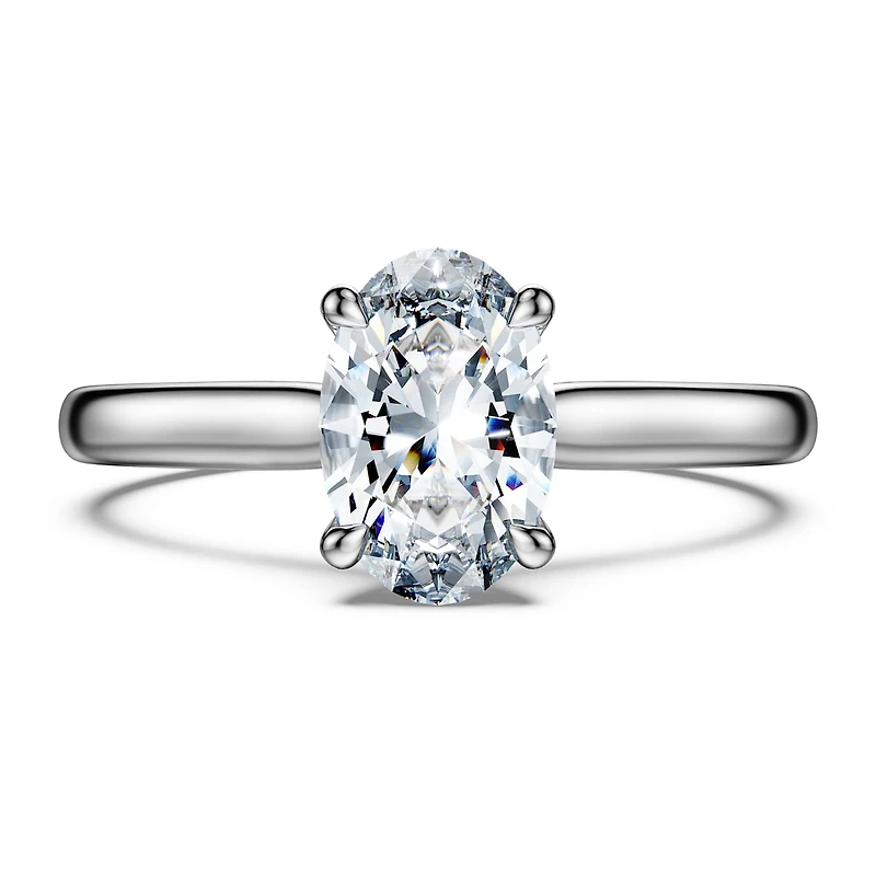 Eternity solitaire ring, Lab-grown diamonds ct tw, Oval shape