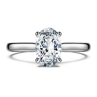 Eternity solitaire ring, Lab-grown diamonds ct tw, Oval shape