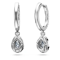 Eternity drop earrings, Lab-grown diamonds 1.25 ct tw, Pear shape, 14K white gold by SWAROVSKI