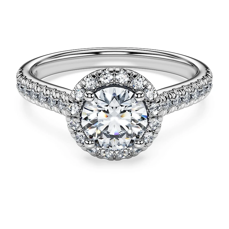 Eternity halo solitaire ring, Lab-grown diamonds ct tw, Round shape