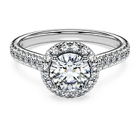 Eternity halo solitaire ring, Lab-grown diamonds ct tw, Round shape