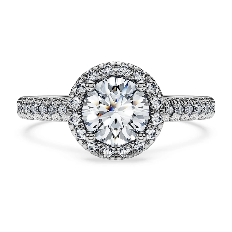 Eternity halo solitaire ring, Lab-grown diamonds ct tw, Round shape