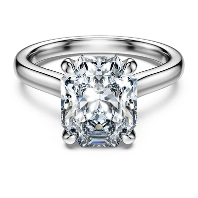 Eternity solitaire ring, Lab-grown diamonds 3.0 ct tw, Octagon shape, 14K white gold