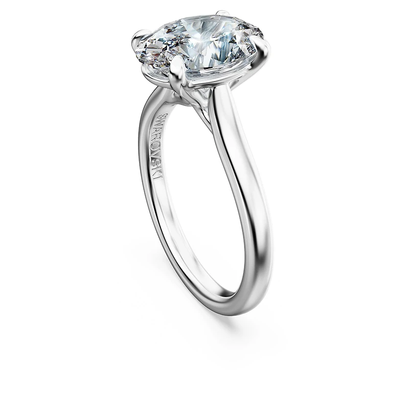 Eternity solitaire ring, Lab-grown diamonds 3 ct tw, Oval cut, 14K white gold