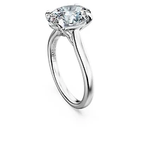 Eternity solitaire ring, Lab-grown diamonds 3 ct tw, Oval cut, 14K white gold