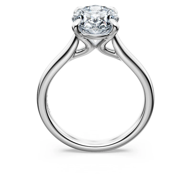 Eternity solitaire ring, Lab-grown diamonds 3 ct tw, Oval cut, 14K white gold