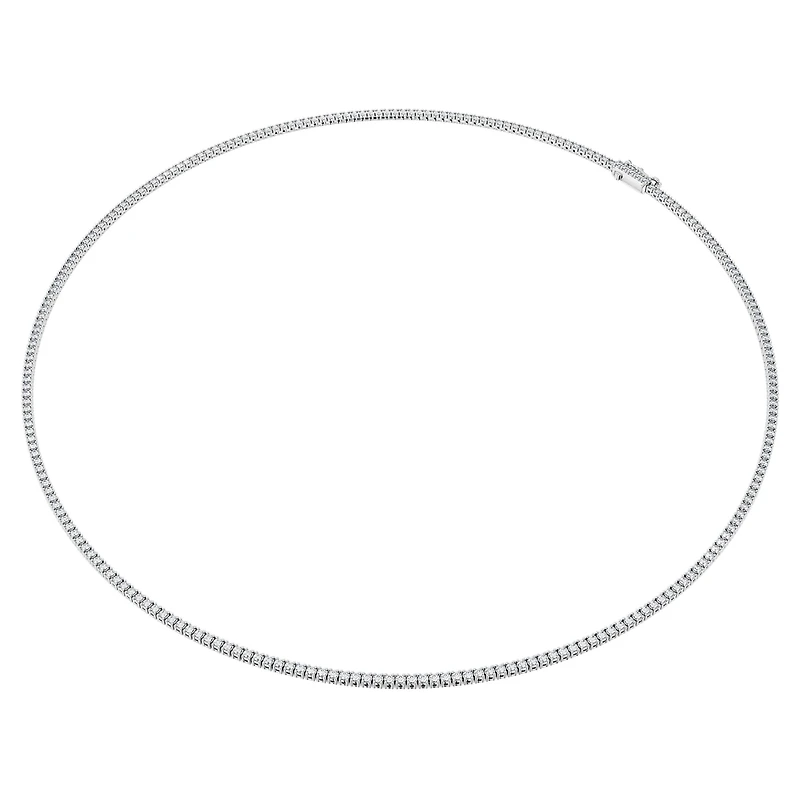 Eternity Tennis necklace, Lab-grown diamonds 3 ct tw, Round shape, 14K white gold by SWAROVSKI