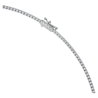 Eternity Tennis necklace, Lab-grown diamonds 3 ct tw, Round shape, 14K white gold by SWAROVSKI