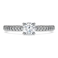 Eternity solitaire ring, Lab-grown diamonds 0.7 ct tw, Round shape, 14K white gold