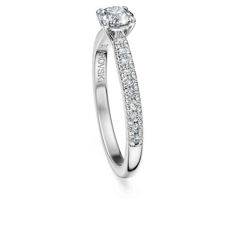 Eternity solitaire ring, Lab-grown diamonds 0.7 ct tw, Round shape, 14K white gold
