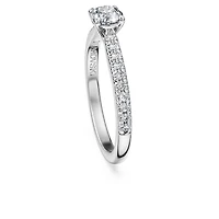 Eternity solitaire ring, Lab-grown diamonds 0.7 ct tw, Round shape, 14K white gold