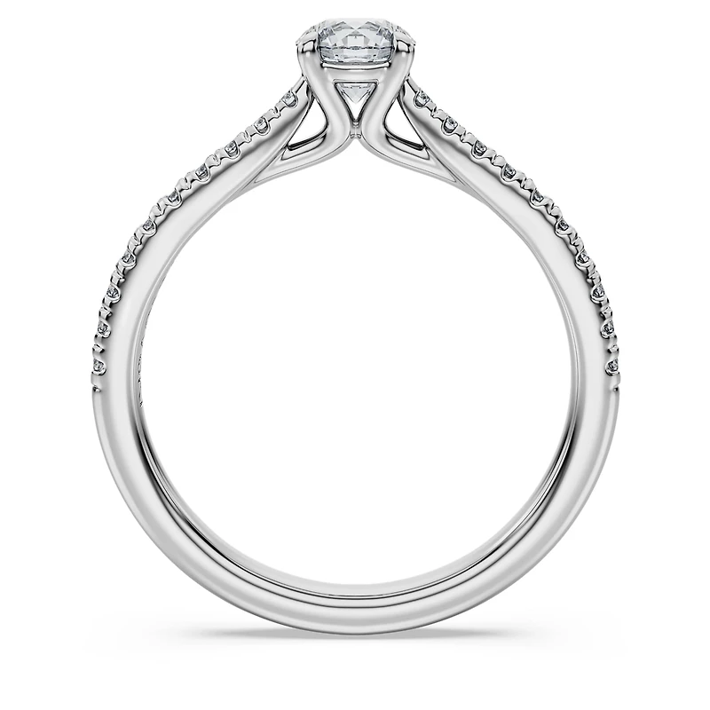 Eternity solitaire ring, Lab-grown diamonds 0.7 ct tw, Round shape, 14K white gold