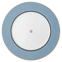 Signum dinner plate, Porcelain, Blue by SWAROVSKI