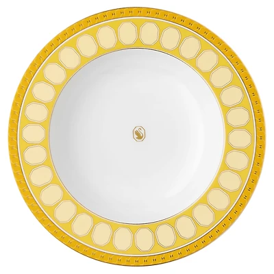 Signum soup plate, Porcelain, Yellow