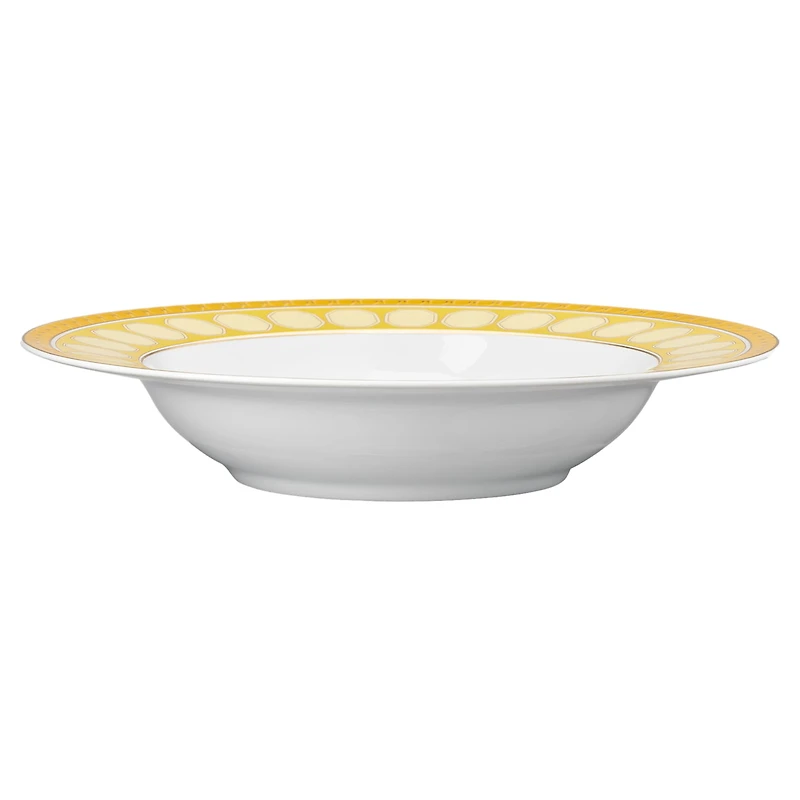 Signum soup plate, Porcelain, Yellow by SWAROVSKI