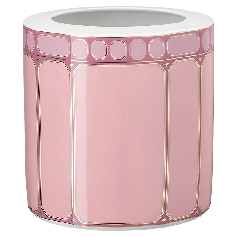 Signum vase, Porcelain, Wide, Pink by SWAROVSKI