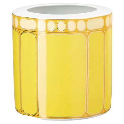 Signum vase, Porcelain, Wide, Yellow