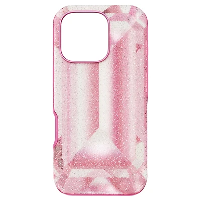 High smartphone case, Crystal print motif, iPhone® 16 Pro, Pink