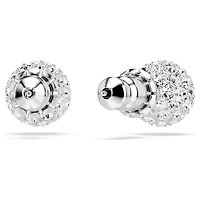 Dextera stud earrings, Round cut, Sphere, White, Rhodium plated by SWAROVSKI