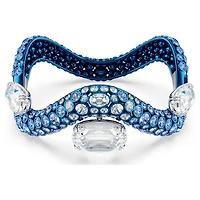 Sublima bangle, Mixed cuts, Blue, Blue finish by SWAROVSKI
