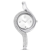 Dextera asymmetric watch, Swiss Made, Metal bracelet, Silver tone, Stainless Steel by SWAROVSKI