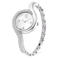 Dextera asymmetric watch, Swiss Made, Metal bracelet, Silver tone, Stainless Steel by SWAROVSKI