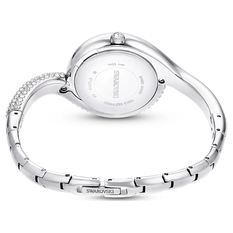 Dextera asymmetric watch, Swiss Made, Metal bracelet, Silver tone, Stainless Steel by SWAROVSKI