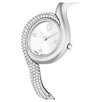 Dextera asymmetric watch, Swiss Made, Metal bracelet, Silver tone, Stainless Steel by SWAROVSKI