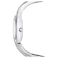 Dextera asymmetric watch, Swiss Made, Metal bracelet, Silver tone, Stainless Steel by SWAROVSKI