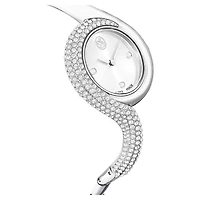 Dextera asymmetric watch, Swiss Made, Metal bracelet, Silver tone, Stainless Steel by SWAROVSKI