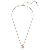 Hyperbola pendant, Mixed cuts, White, 18K rose gold finish