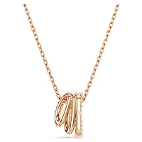 Hyperbola pendant, Mixed cuts, White, 18K rose gold finish