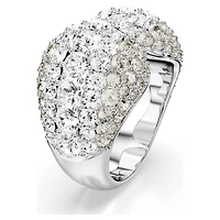 Sublima cocktail ring, Round cut, White, Rhodium plated by SWAROVSKI