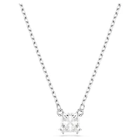 Stilla Attract pendant, Square cut, White, Rhodium plated by SWAROVSKI