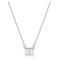 Stilla Attract pendant, Square cut, White, Rhodium plated by SWAROVSKI