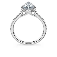 Eternity halo solitaire ring, Lab-grown diamonds 1.3 ct tw, Pear shape, 14K white gold by SWAROVSKI