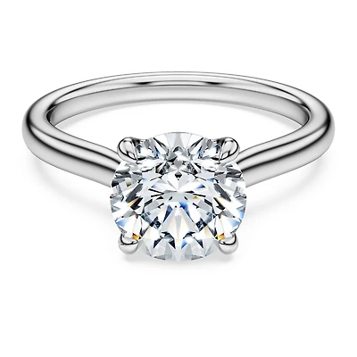 Eternity solitaire ring, Lab-grown diamonds 2 ct tw, Round shape, 14K white gold