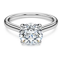 Eternity solitaire ring, Lab-grown diamonds 2 ct tw, Round shape, 14K white gold