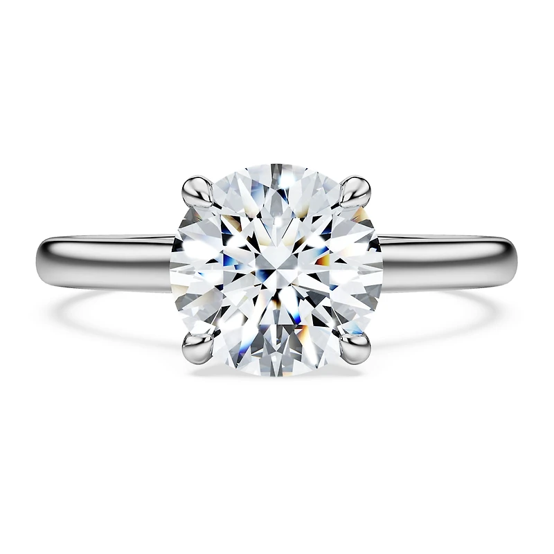 Eternity solitaire ring, Lab-grown diamonds 2 ct tw, Round shape, 14K white gold