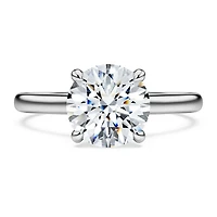Eternity solitaire ring, Lab-grown diamonds 2 ct tw, Round shape, 14K white gold