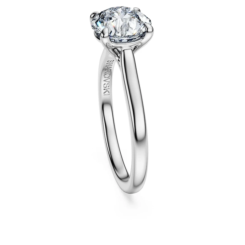 Eternity solitaire ring, Lab-grown diamonds 2 ct tw, Round shape, 14K white gold