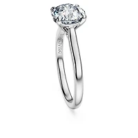 Eternity solitaire ring, Lab-grown diamonds 2 ct tw, Round shape, 14K white gold