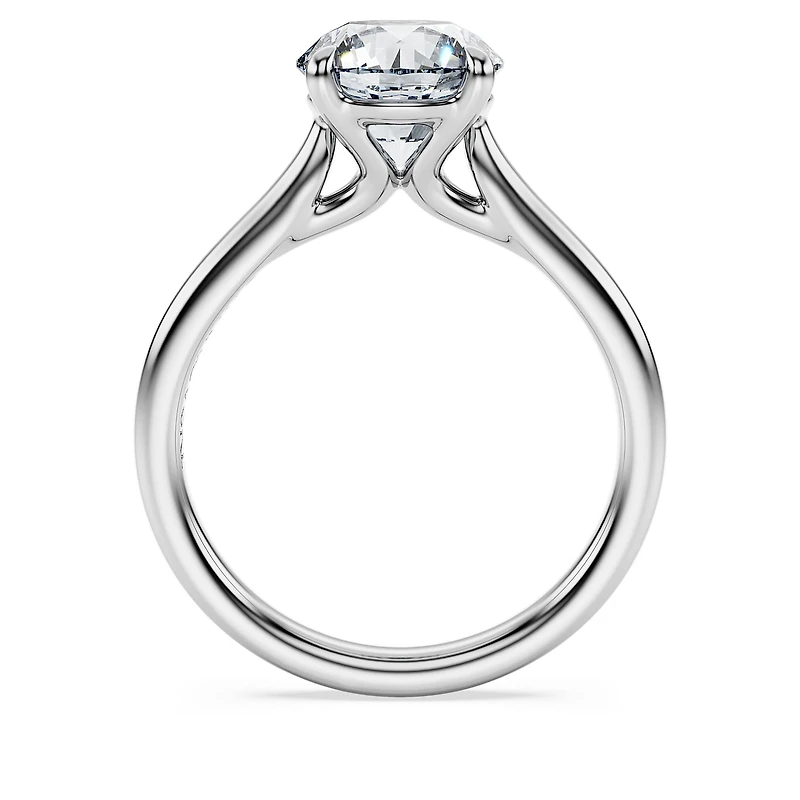 Eternity solitaire ring, Lab-grown diamonds 2 ct tw, Round shape, 14K white gold