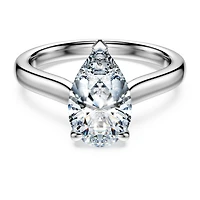 Eternity solitaire ring, Lab-grown diamonds ct tw, Pear shape