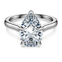 Eternity solitaire ring, Lab-grown diamonds 3 ct tw, Pear cut, 14K white gold