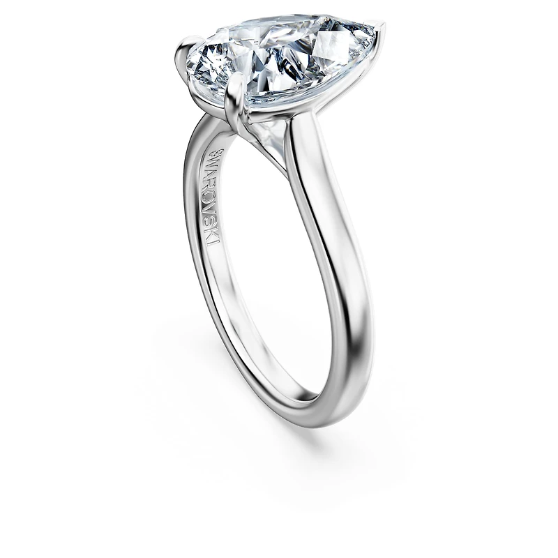 Eternity solitaire ring, Lab-grown diamonds 3 ct tw, Pear cut, 14K white gold