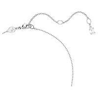 Matrix necklace, Gradient of round cuts, White, Rhodium plated by SWAROVSKI