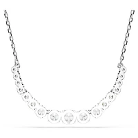 Matrix necklace, Gradient of round cuts, White, Rhodium plated by SWAROVSKI